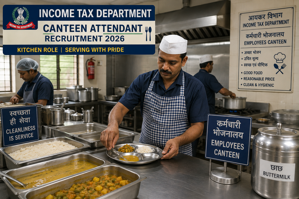 Income Tax Canteen Attendant Recruitment 2026