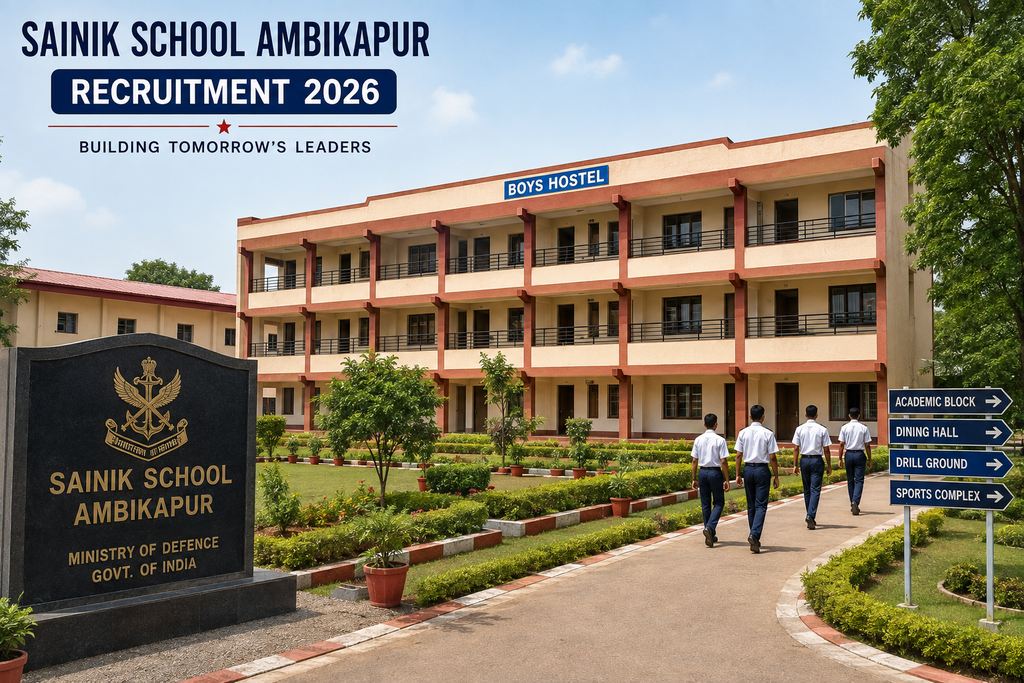 Sainik School Ambikapur Recruitment 2026 hostel campus