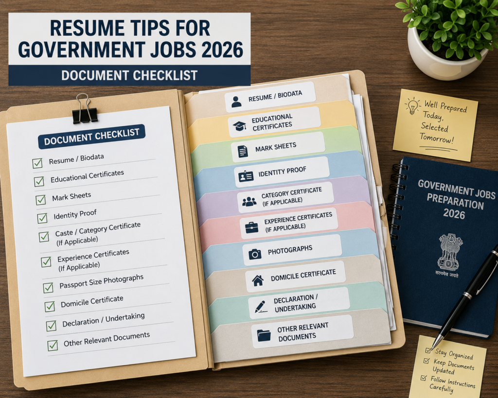 Resume tips for government jobs 2026 document checklist